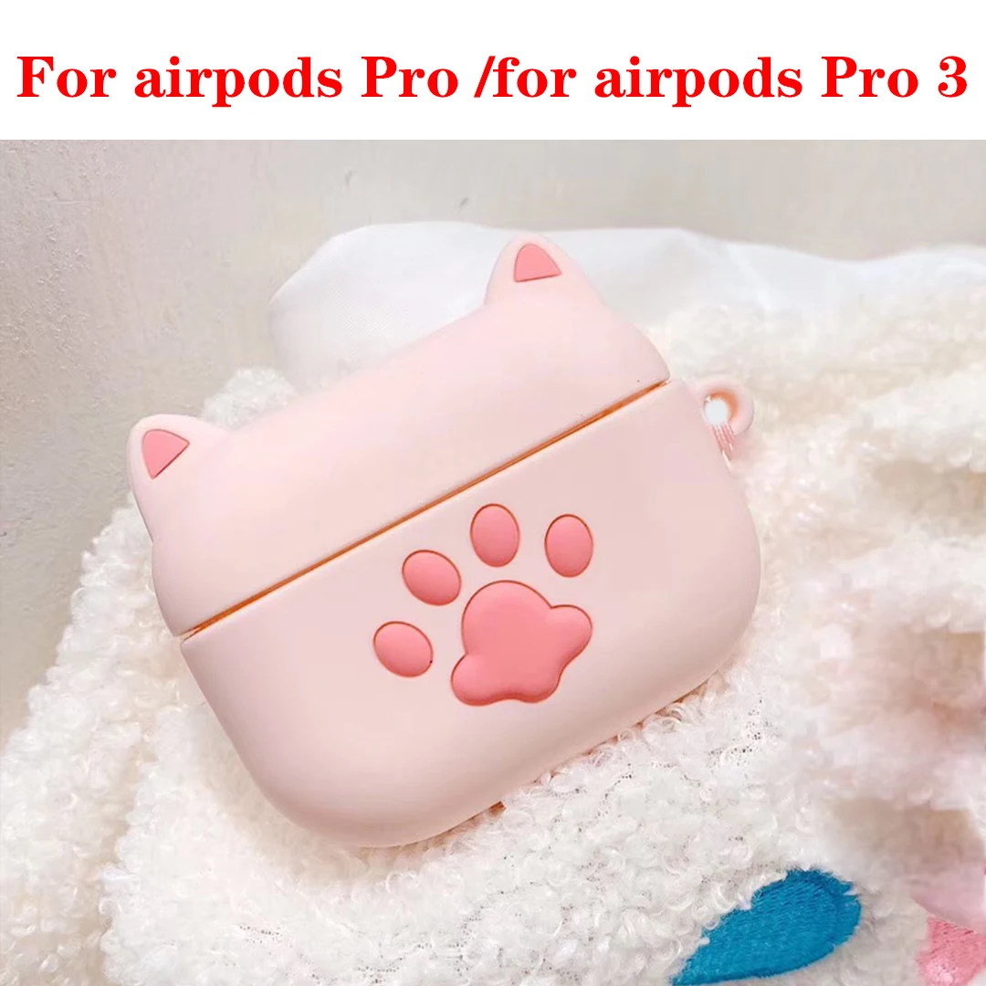 Для airpods Pro, для airpods 1/2 чехол с милым котом из мультфильма, милый силиконовый защитный чехол для air pods Pro 3, беспроводной чехол для наушников