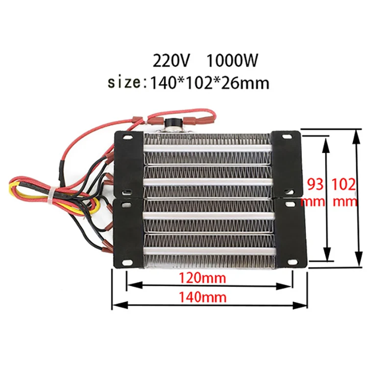 AC DC 220V 1000W изолированный PTC керамический воздушный Нагреватель 140*102 мм Электрический нагреватель части
