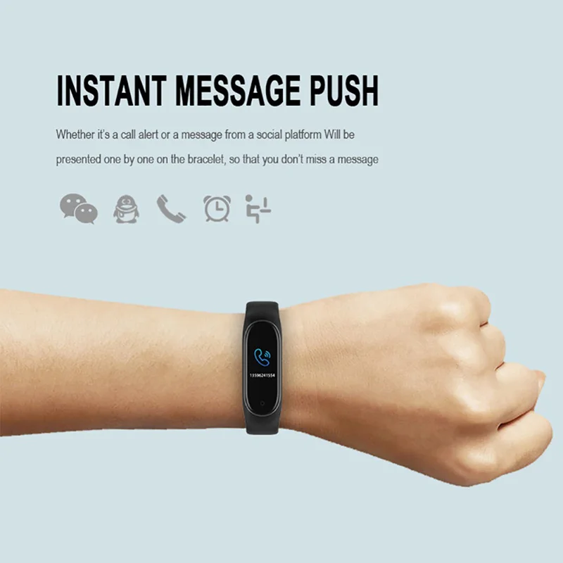 

M4 Smart Bracelet M4 Band Sleep Fitness Tracker Heart Rate Blood Pressure Fitness Bracelet Wristband Smart watch For Android IOS