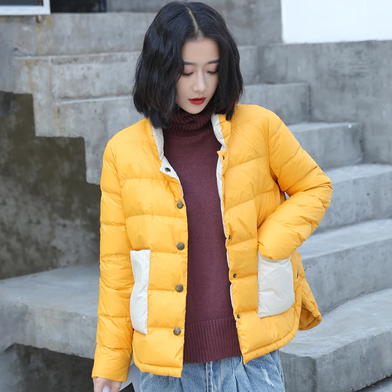 Fitaylor Новая зимняя Женская Ультра Легкая короткая куртка-пуховик в винтажном