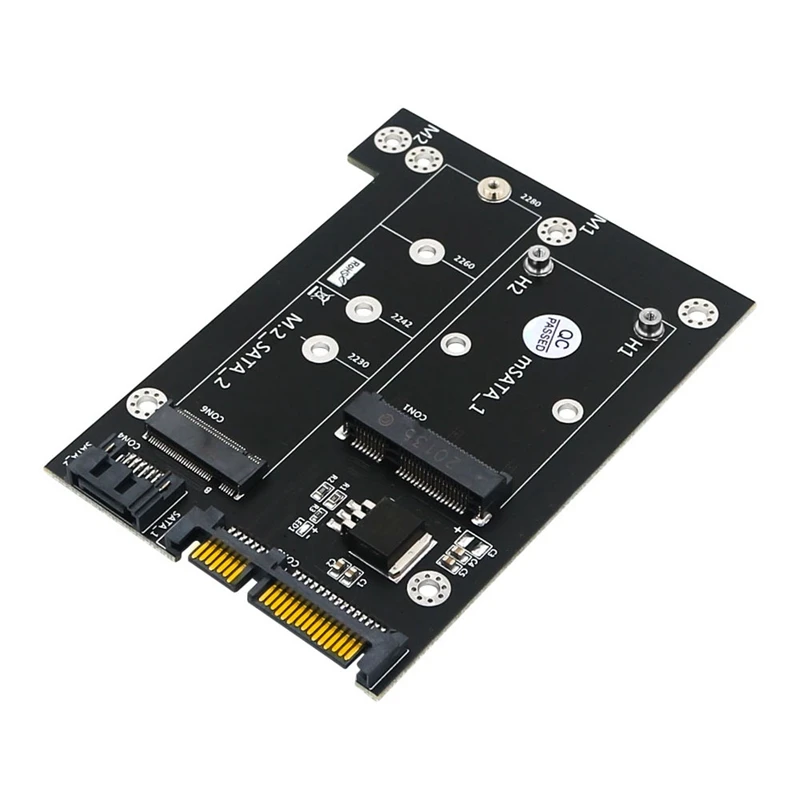 

Upgrade Version 2 in 1 MSATA / M.2 NGFF SSD To Dual SATA3 6Gbps Converter Adapter Card with LED Indicator