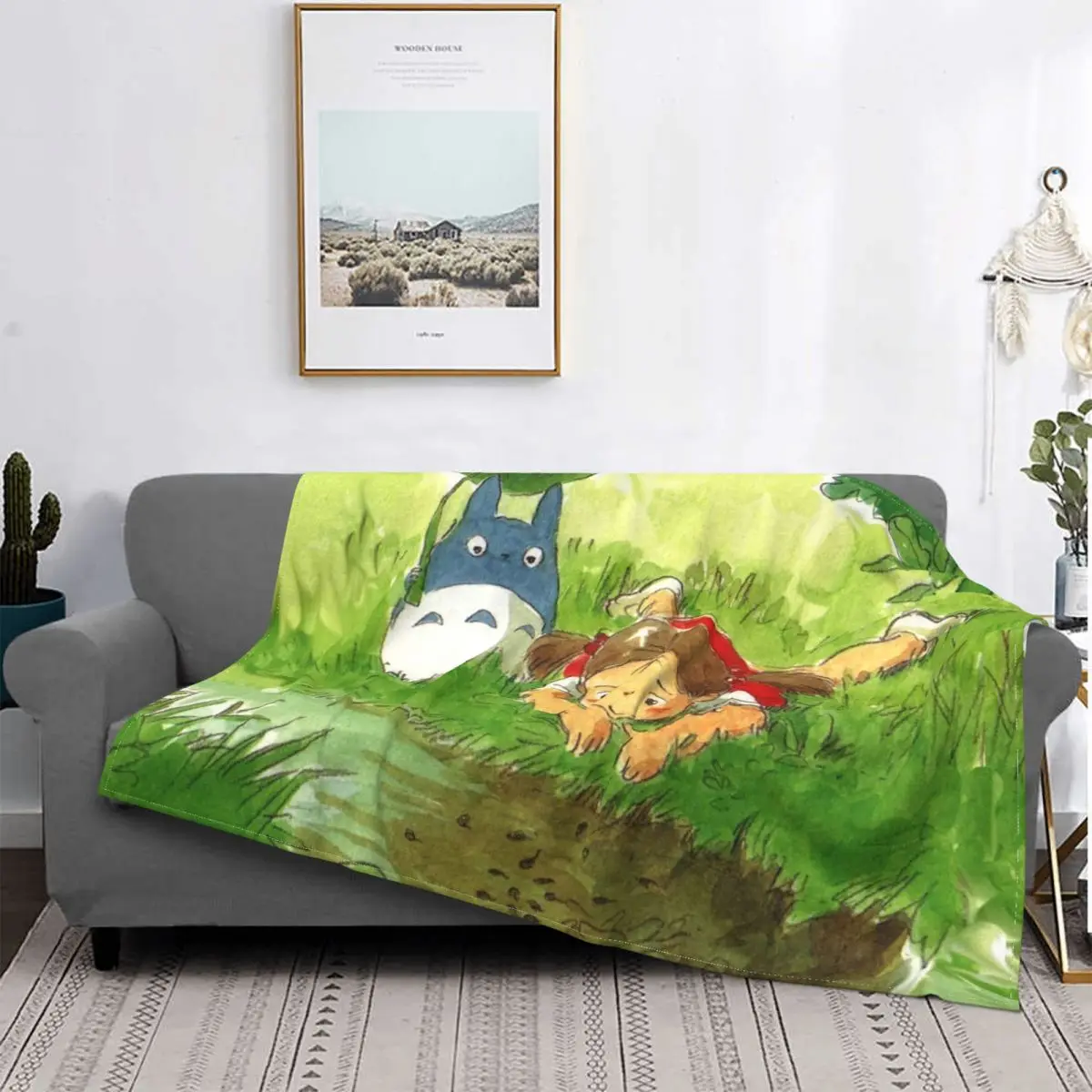 

Mei Mein Nachbar Totoro Decke Fleece Anime Miyazaki Hayao Super Weiche Decke für Bettwäsche Couch Bettdecke