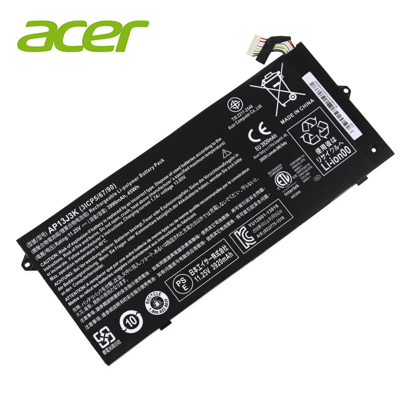 Оригинальный acer ноутбук батарея AP13J3K AP13J4K для хромбук C720 C720P C740 C720-2844 C740-C5U9 ZU12029-13020