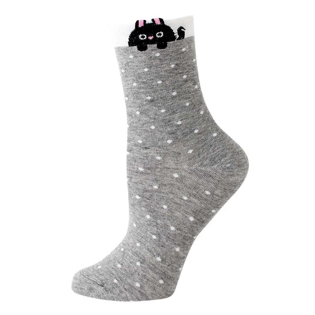 

2021 Cartoon Women's Breathable Cotton Socks Cute Cat Lovely Animal Pattern Girl Sock Combed Of Pure Cotton Female Winter Socks