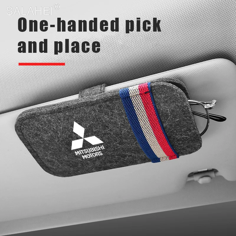 

Car Sun Visor Glasses Case Glasses Storage Holder For Mitsubishis ASX Lancer Pajero Outlander L200 EVO Lancer EX Pajero Stylish