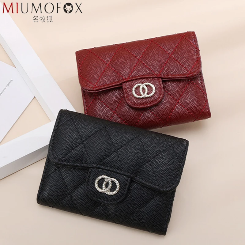 

Top Quality Caviar Leather Classic Key Wallet Luxury Brand Design Fashion 6 Key Holder Purse Multifunctional Portable Clutch Bag