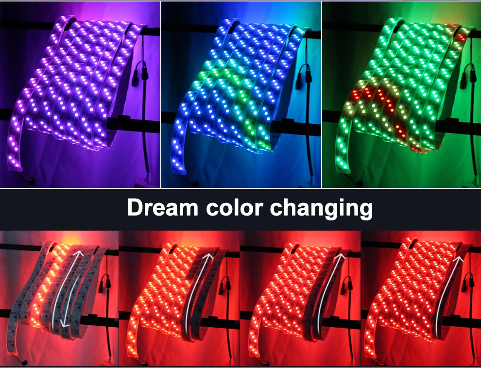 Светодиодная лента для верховой езды, RGB, сменный светильник для струящейся воды, 5 м, 450 светодиодный s+ 133, Радиочастотный пульт дистанционного управления+ адаптер