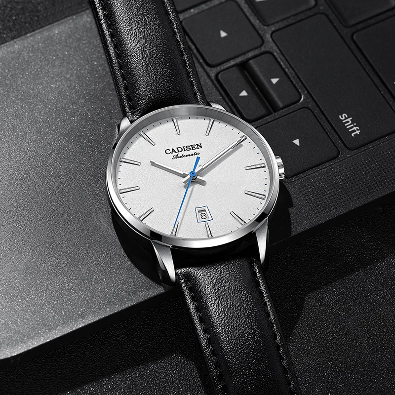 

CADISEN Men Watches Luxury Mechanical Automatic Watch for Men 50M Waterproof Japan Movement Auto Date Full Genuine Leather Watch
