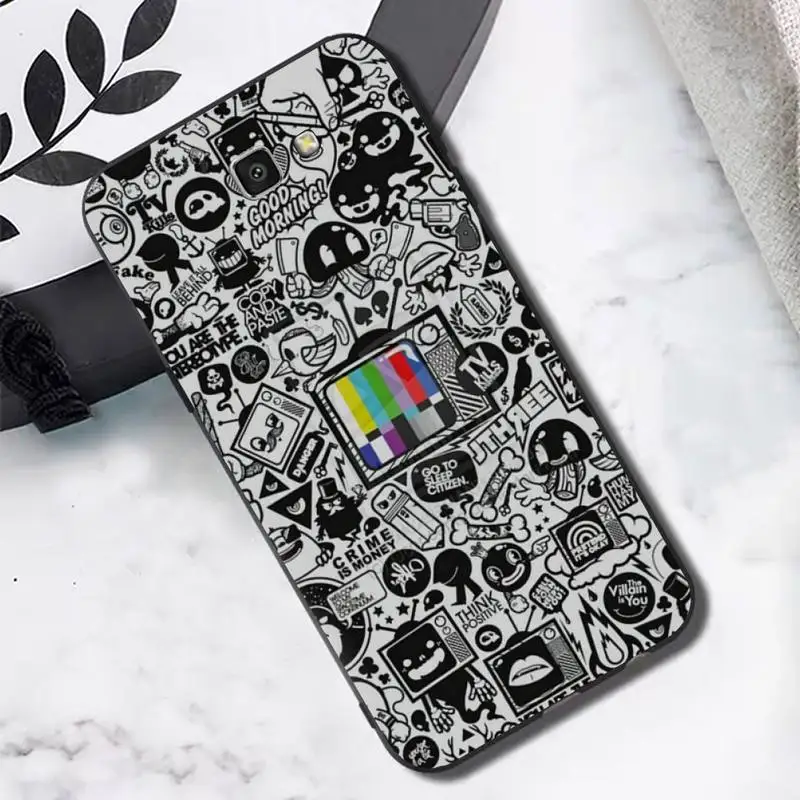 TOPLBPCS аниме граффити наклейка бомба Оболочка Чехол для телефона Samsung J6 J7 J2 J5 prime J4 J8