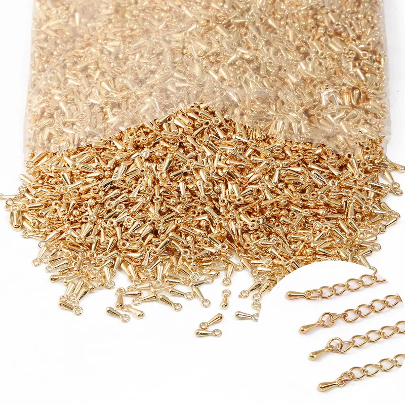 200 шт. 100 2x7 мм удлиняющая цепь с капелькой воды концевые хвосты из ожерелья