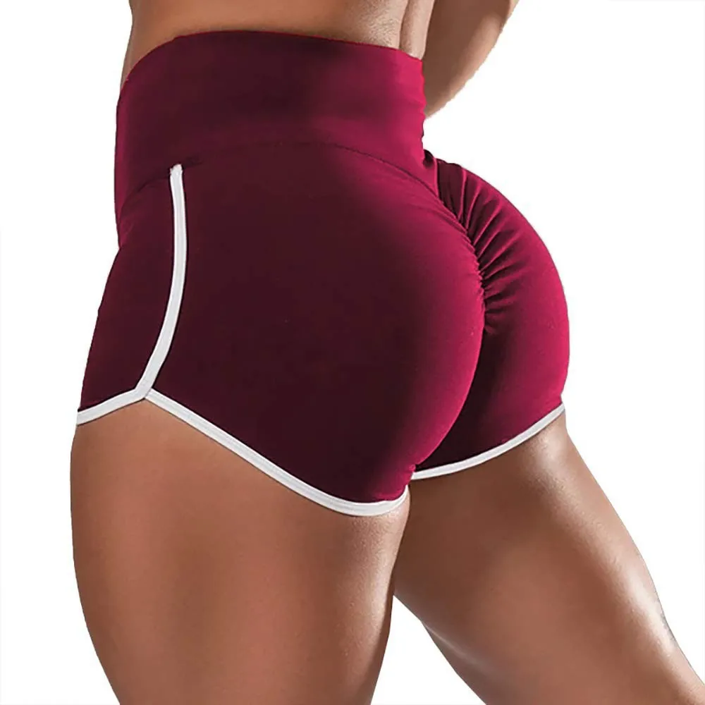 

S-5XL Fitness Sport woman shorts Sexy Gym Hip Lift Train Clothes Elastic High Waist Pants workout Shorts Yoga Leggings Tights