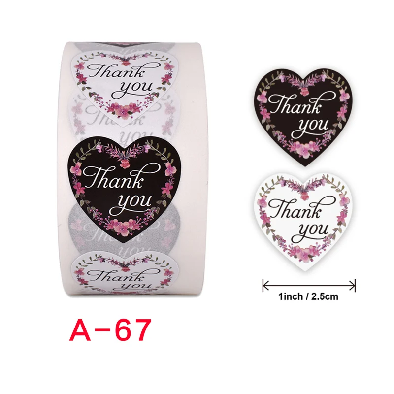 

500 Pcs Thank You Stickers 4 Style Yellow Round Or Heart Scrapbook Labels For Wedding Envelope Seal Handmade Stationery Sticker