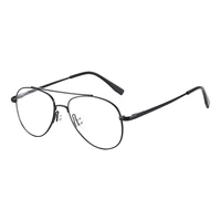 men and women double bridge metal full rim glasses frame with spring hinge for prescription lenses myopia reading lenses