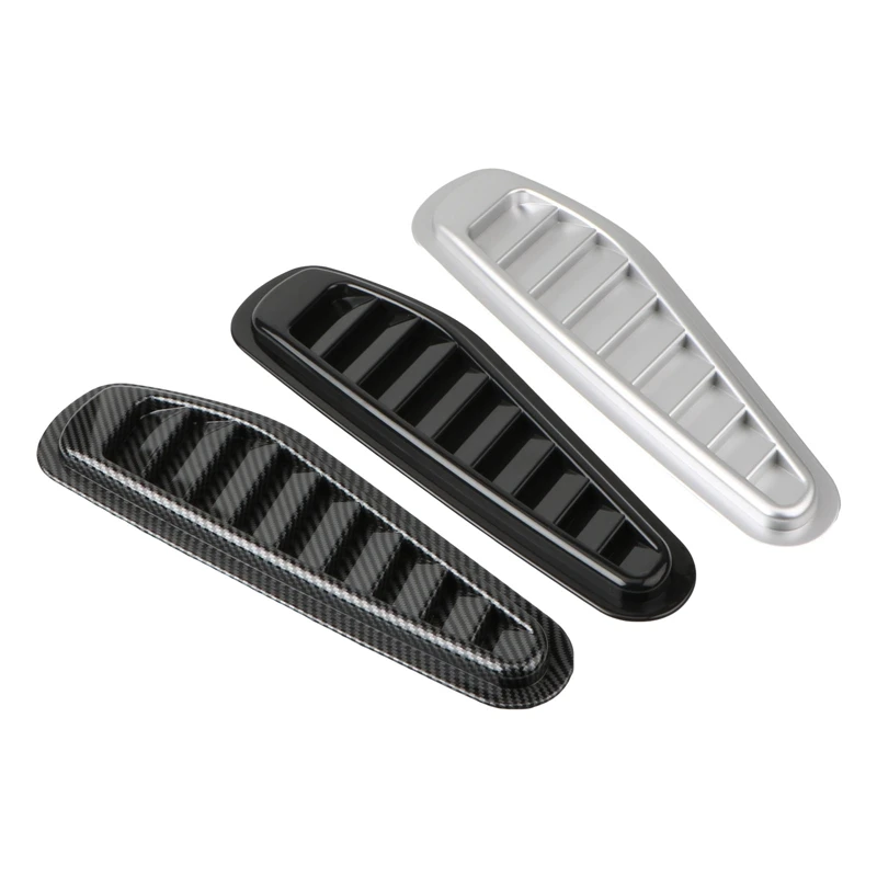 

2PCS/Set Car Black ABS Sporty Racing Racing Air Simulation Shark Air Vent Universal Bonnet Hood Scoop Cover Trim