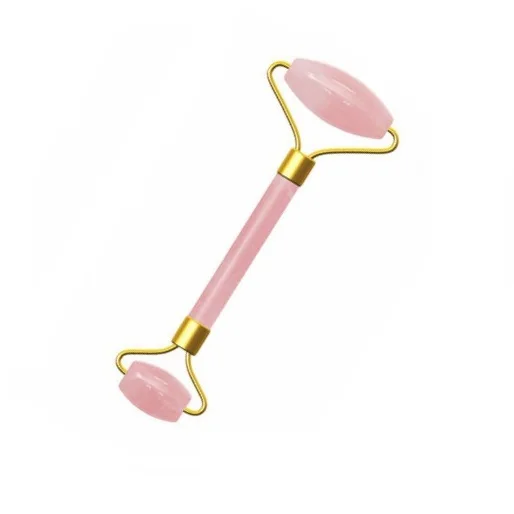 Pink Jade Массажер для подтяжки лица кристаллический роликовый лицевой массаж релаксационный нефритовый роликовый камень натуральный розовый кварц инструмент для красоты кожи подарок для девочки - Цвет: Pink Jade