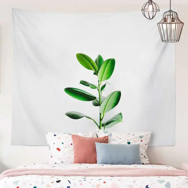 Fondo de pared para dormitorio, tapiz para habitaci&oacute;n de estilo minimalista Simple, dise&ntilde;o individual, planta creativa de moda para el hogar-3
