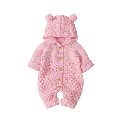 PINK 5 Детские трикотажные Комбинезоны Для Носки с рисунком медведя из мультика вязаный зимний и осенний свитер для новорожденных мальчиков комбинезоны одежда зимняя одежда с длинными рукавами для малышей в стиле «Человек-паук» Детский свитер детская одежда Наименование товара - Цвет: PINK 5