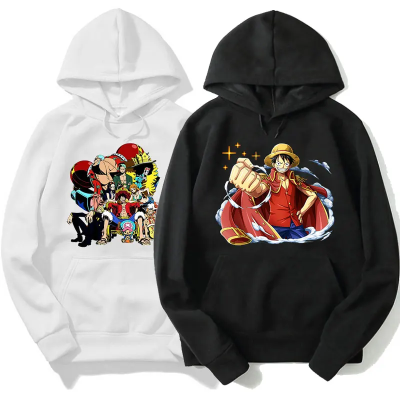 

Худи с принтом Луффи для мужчин и женщин, цельный свитшот в стиле Харадзюку, топы Y2K, пуловер для мальчиков и девочек, уличная одежда с капюшо...