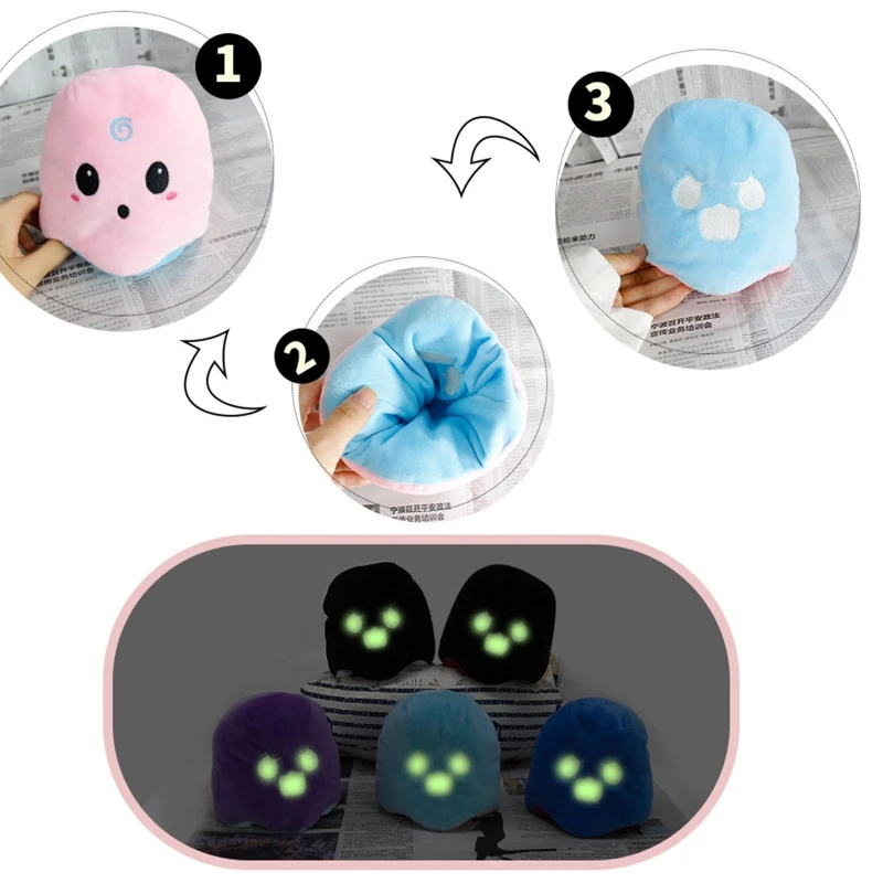 

Cute Christmas Plush Doll Double-sided Flip Luminous Ghost Stuffed Toy Soft Creative Plush Toy Christmas Gifts for Kids