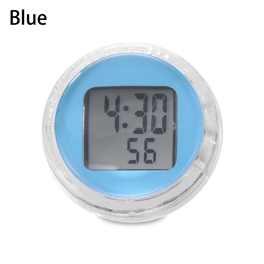 BLUE 1 шт. мини-часы для мотоцикла часы водонепроницаемые палка-на кронштейн для мотоцикла часы цифровые часы для стайлинга автомобилей - Цвет: BLUE