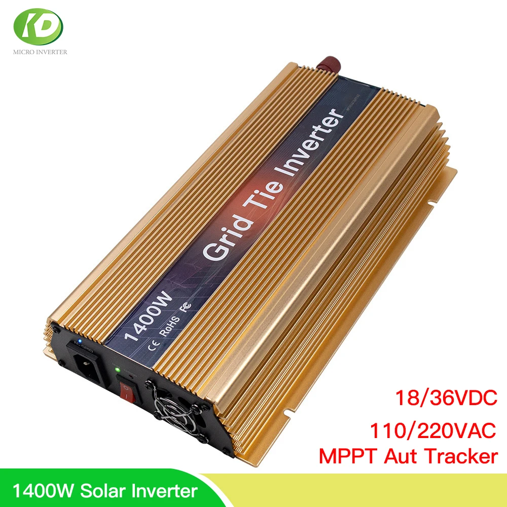 Inversor do Laço da Grade ac para 36 Casa Inversor Solar Mppt 18v 24v 30v 36v no Onda Senoidal Pura 110v 220v 60 72 Células Painel Fotovoltaico 1400w