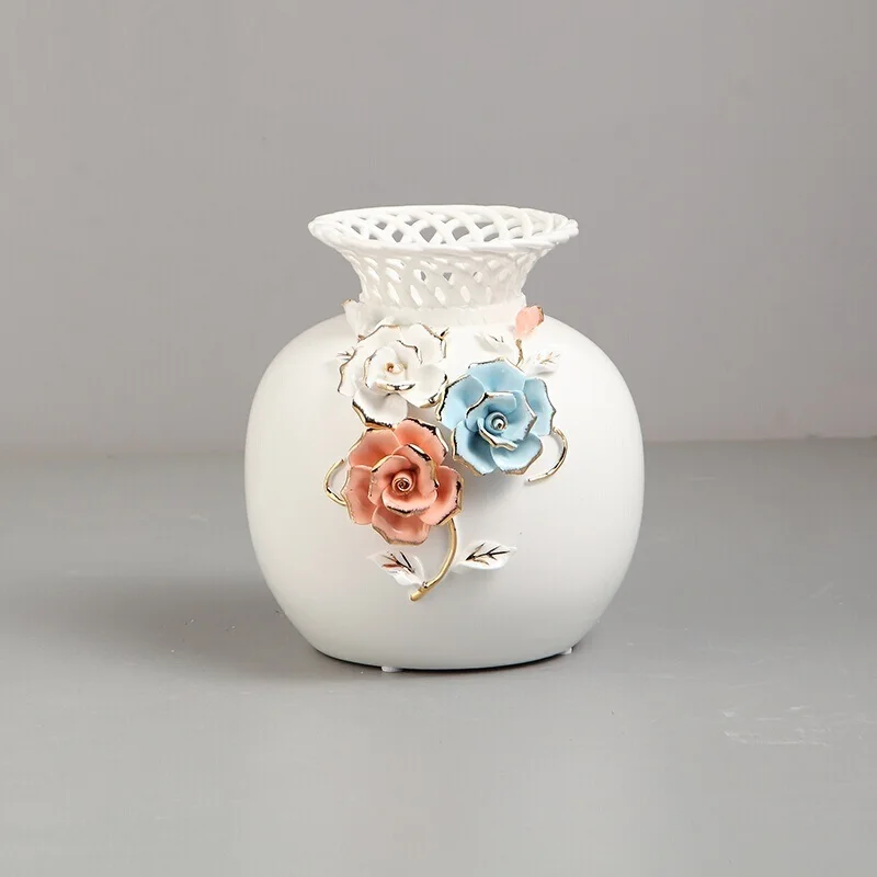 

Цзиндэчжэнь Классическая Золотая Роза фарфоровая Современная винтажная ваза для цветов керамическая Цветочная Рождественская декорация ...