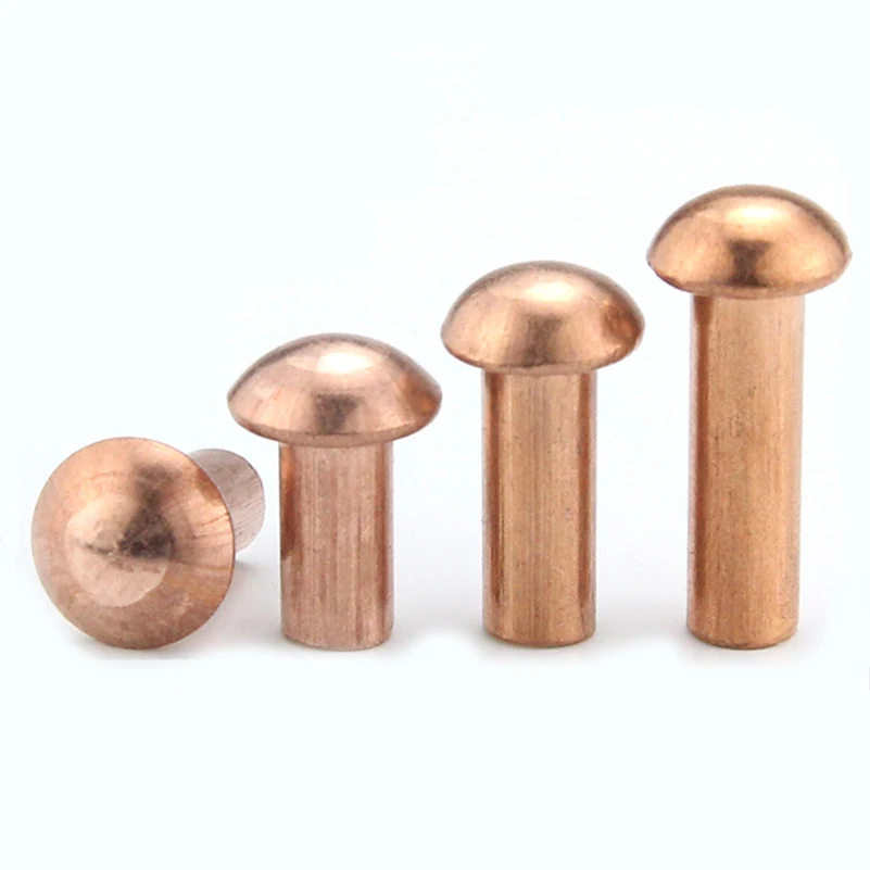 Заклепки с полукруглой головкой M1.5 M2 M2.5 медные заклепки заклепками длина 3-12 мм 50
