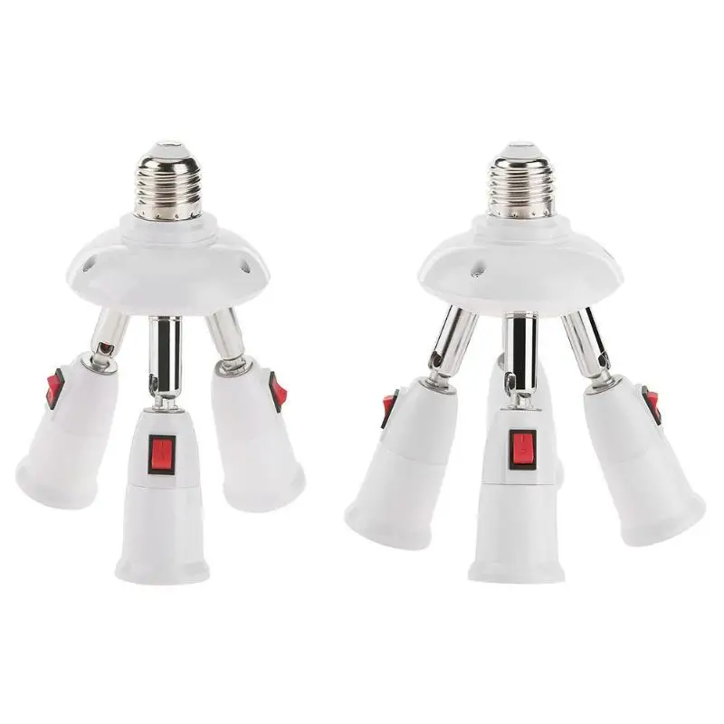 

E27 Splitter 3/4 Heads Lamp Base Adjustable LED Light Bulb Holder Adapter Converter Socket Light Bulb Holder