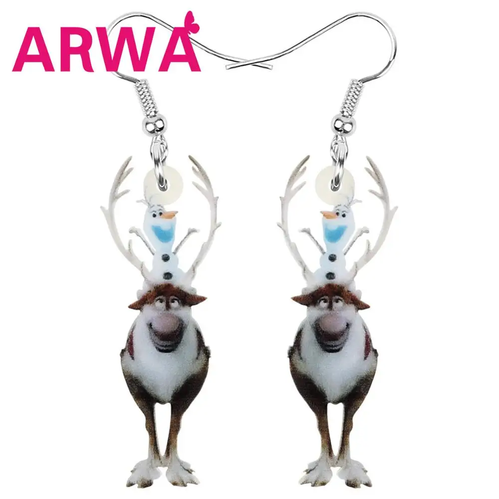 ARWA акриловые аниме милые серьги с оленем и Мультяшные животные Висячие ювелирные