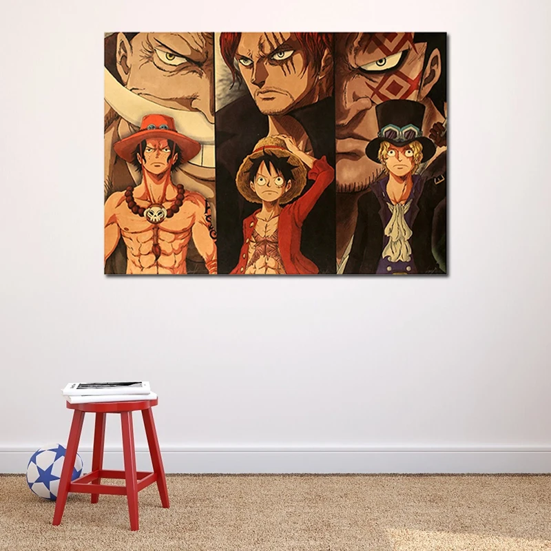 

Classic Anime One Piece Character Luffy Ace Poster Canvas Painting Mural Living Room Bedroom Home Cuadros Decor Wall Picture