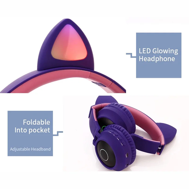 Милые беспроводные bluetooth стереонаушники для молодых людей студенческие Детские