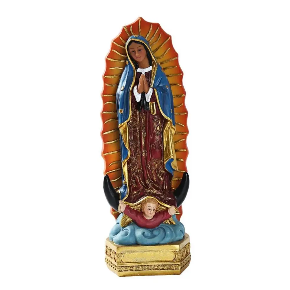 

Catholic Resin Our Lady of Guadalupe Virgin Mary Statue Religion Religious Goddess Sculpture Crafts Home Desktop Decoration Gift