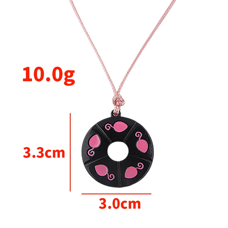 

Trend Fashion Metal Black Cat Necklace Summer Simplicity Donuts Printing woman Pendant Necklace Jewelry Party Gift