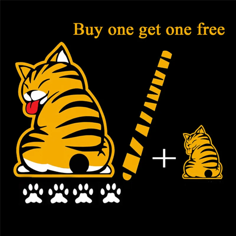 Кота подвижный хвост лапы наклейки для автомобиля 3D Творческий мультфильм