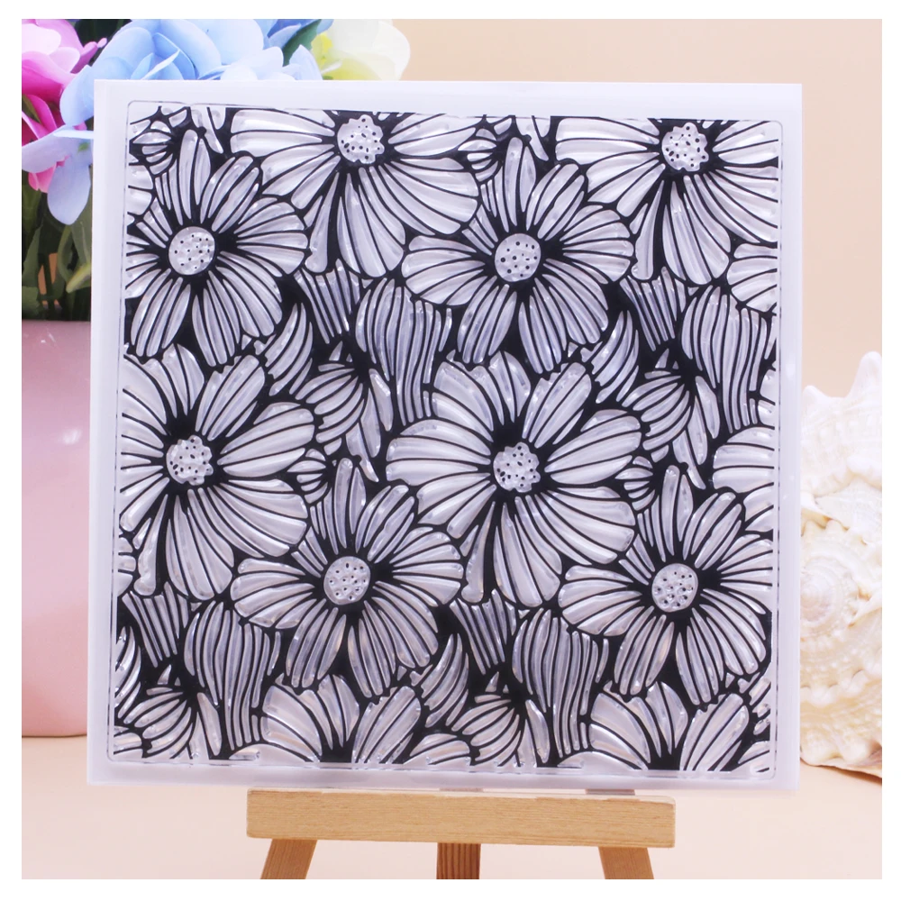 

CLEAR STAMPS Sunflower Bloom Floral Background Scrapbooking Handmade Card Album Paper Craft Rubber Transparent Silicone Stamp