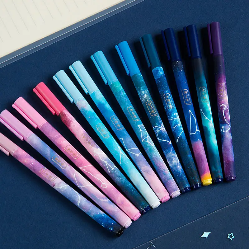 

Гелевая ручка с созвездиями 2020 0,5 мм, Милая Черная ручка со звездами и Вселенной для девочек, подарки, школьные и офисные принадлежности, кор...