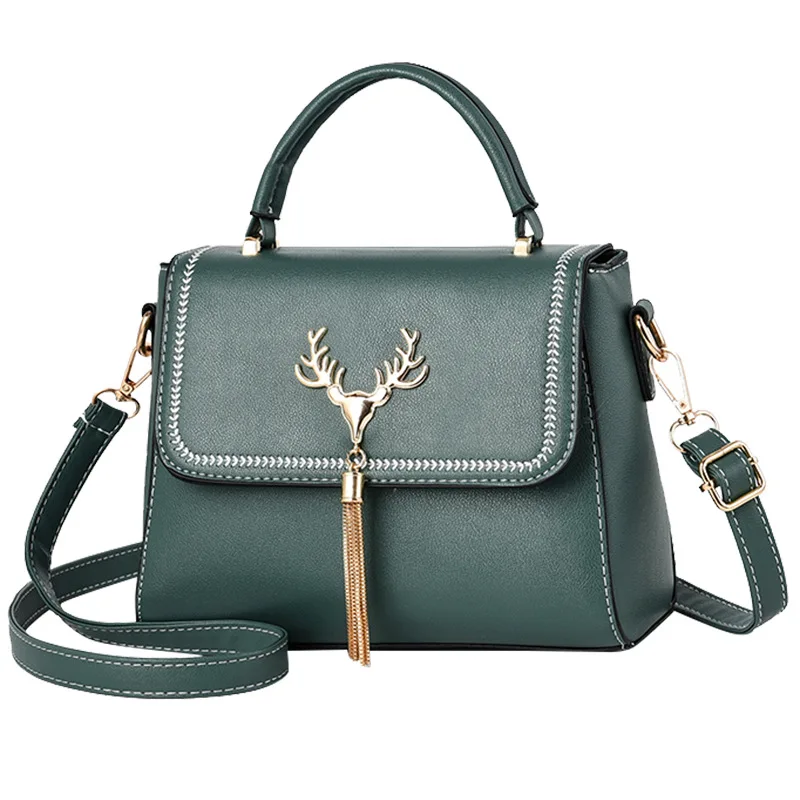 

2020 new simple, versatile and generous fashion retro ladies' deer head shoulder slung handbag crossbody bags for women