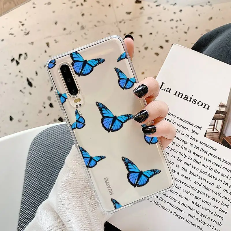 

butterfly Phone Cases Transparent for Samsung A71 S9 10 20 HUAWEI p30 40 honor 10i 8x xiaomi note 8 Pro 10t 11