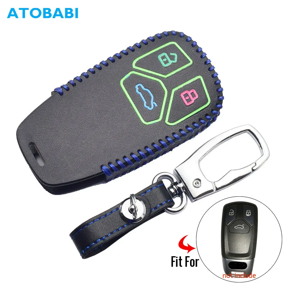 Светящийся чехол для автомобильного ключа из искусственной кожи Audi 2016 A4 TT TTS 2017 Q7 3