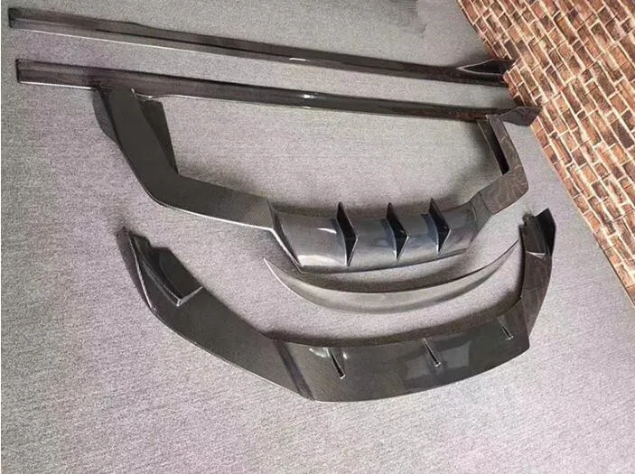 

Ghibli углеродного волокна автомобиль передний диффузор, губа на задний бампер крышка боковая Автомобильная юбка спойлер для Maserati Ghibli 2014 2015 2016...