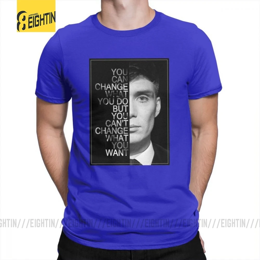 Peaky Blinders мужские футболки с круглым воротником, футболки для отдыха, высокое качество, короткий рукав, хлопок, футболки размера плюс, Популярные - Цвет: Синий