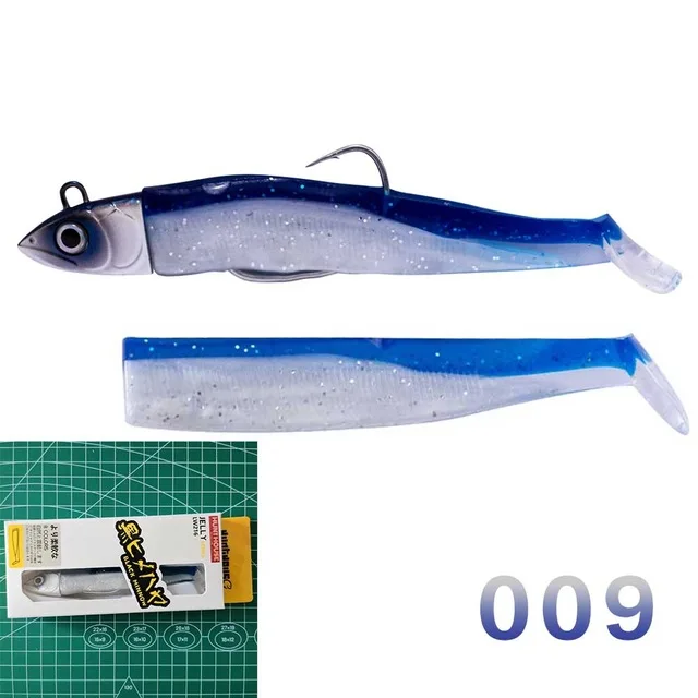 009 Hunthouse черный minnow jig head Рыбалка Мягкая приманка, червь крючок 100 мм 25 г, новые рыболовные приманки мягкая Щука плавающая приманка muskies - Цвет: 009