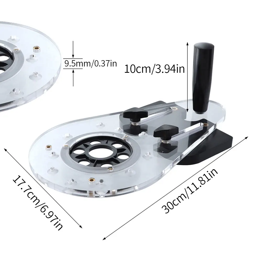 

Universal Router Plate Template Guides Woodworking Milling Machine Base Plate with Screws, Hole Punch Locator Router Base Plate