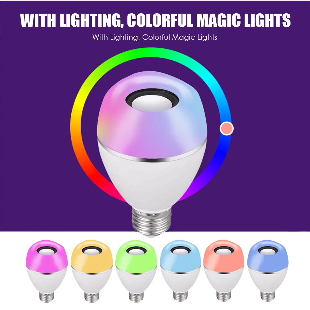 

LED Smart Bulb Intelligent Music Lamp Bluetooth Rose 85 - 265V 10W 1.6 Million RGB Colors Mixing Wit Remote Controller