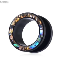 leosoxs 1 piece stainless steel new ear extension earrings popular accessories in europe and america ear plugs and tunnels