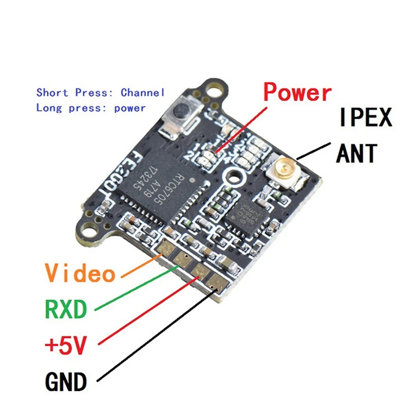 FE200T 5 8G 40CH 25/100/200 мВт переключаемый Регулируемый передатчик AV 4 2 V FPV дрона с