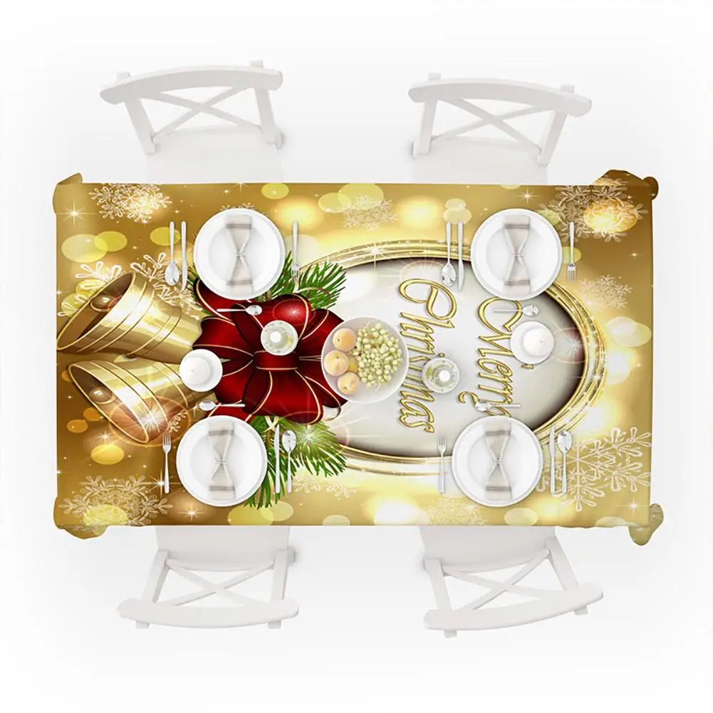 

Прямоугольная Водонепроницаемая скатерть с рождественским цифровым принтом для дома