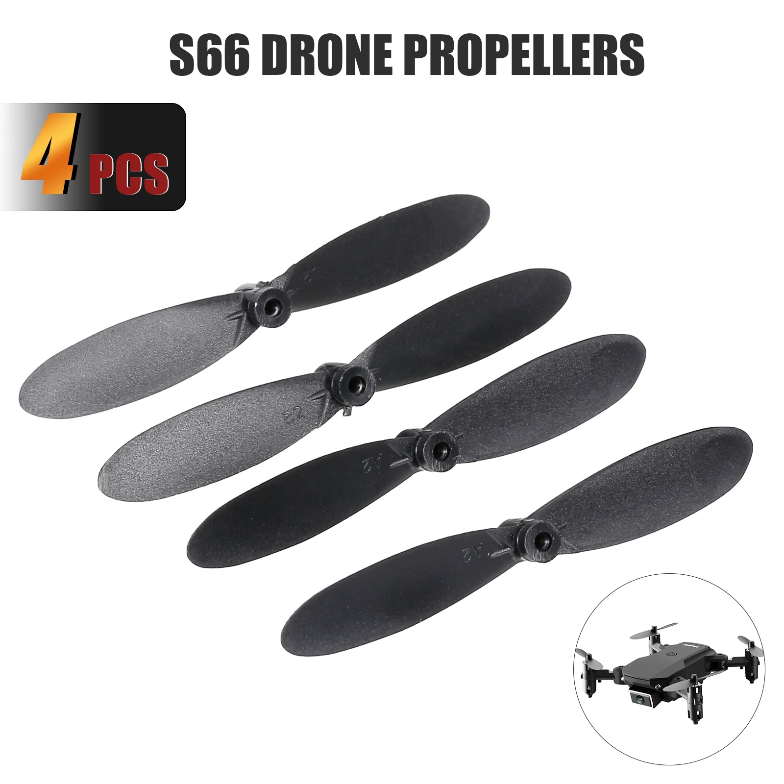 

4pcs Drone Propeller Blades Paddles for S66 RC Drone for RC Quadcopter RC Drone Accessories