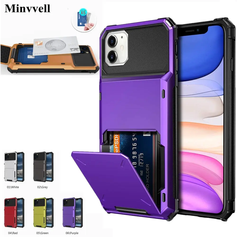 Чехол с отделениями для кредитных карт iPhone 11 Pro MAX 2019 6 6S 7 8 Plus + чехол бумажником 11Pro