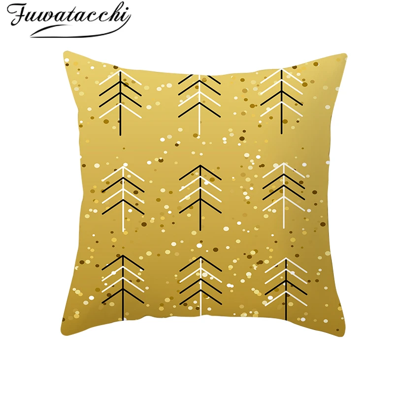 

Fuwatacchi New Year Gift Pillow Covers Christmas Cushion Cover for Home Sofa Decorative Throw Pillowcases Polyester 45*45cm